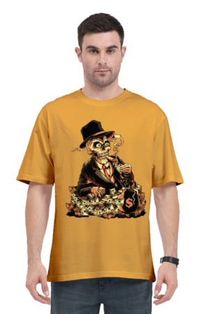 Unisex Oversized Classic T-Shirt - Money Skeleton