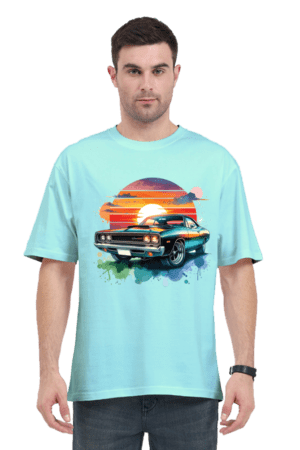 Unisex Oversized Classic T-Shirt - Car Sunset